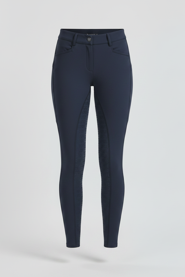 Pantalon Équitation Marine Silicone Ajusté Stretch Respirant - Polyester - vue 3