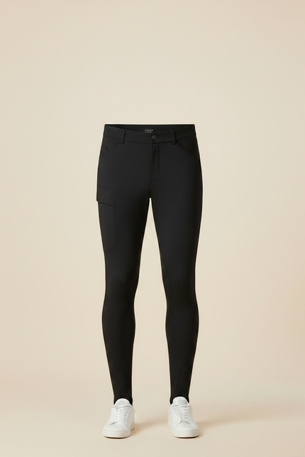Pantalon Équitation Noir Silicone Ajusté Homme Élastique - Polyester - vue 3