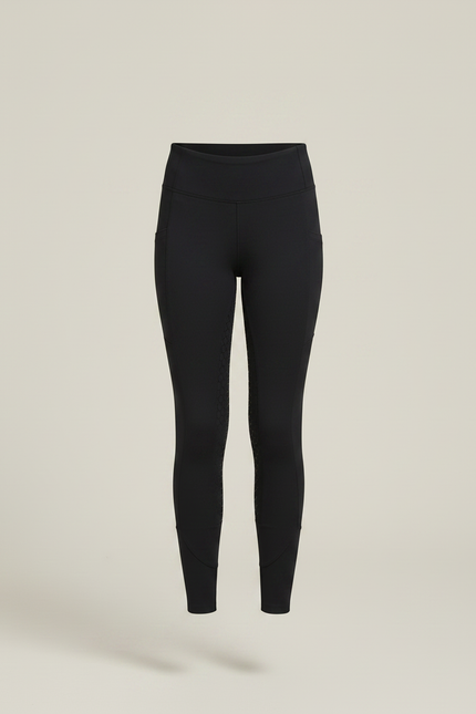 Pantalon Équitation Noir Adhérent Silicone Enfant Ajusté - Polyester - vue 3