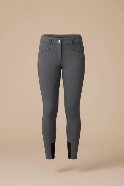 Pantalon Équitation Gris Enfant Silicone Adhérent Confortable - Polyester - vue 3