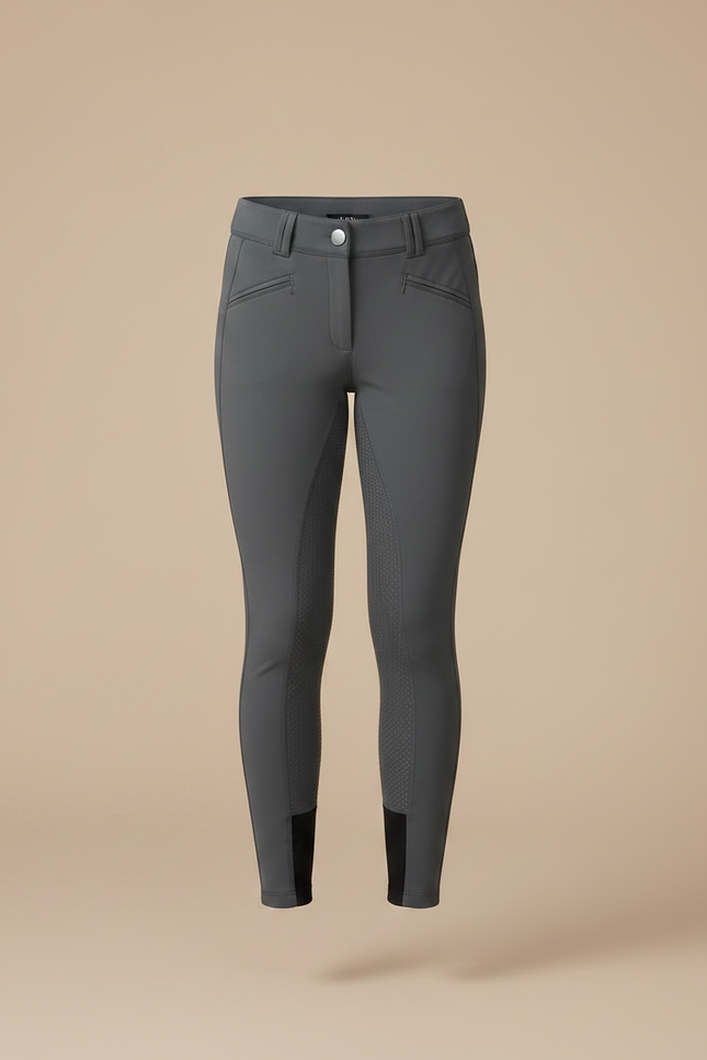 Pantalon Équitation Gris Enfant Silicone Adhérent Confortable - Polyester - vue 3