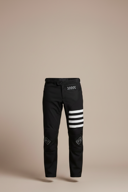 Pantalon Équitation Noir Homme Sportif Rayures Blanches - Polyester - vue 3