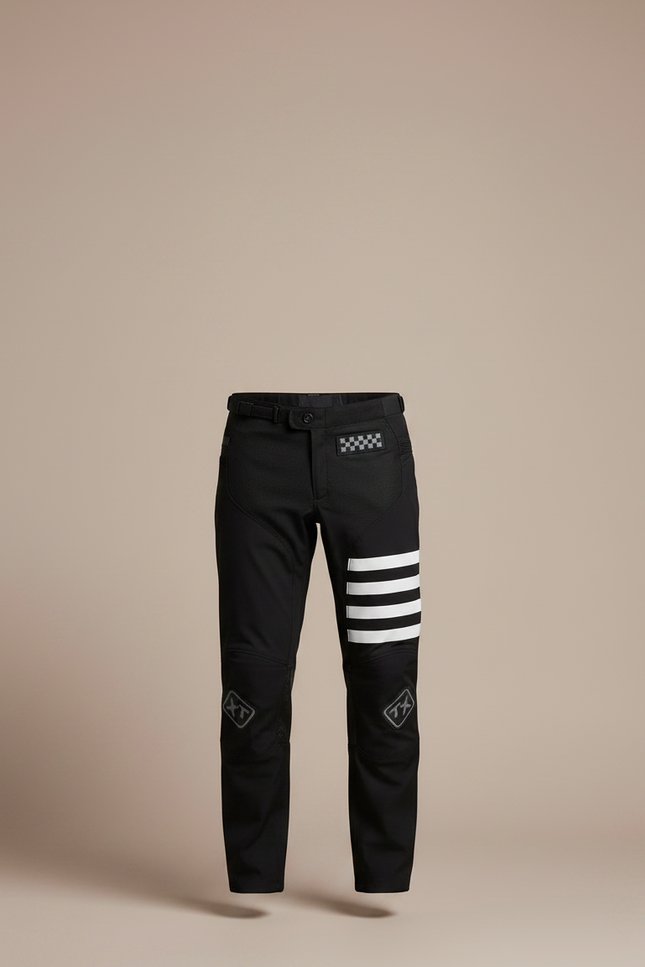 Pantalon Équitation Noir Homme Sportif Rayures Blanches - Polyester - vue 3