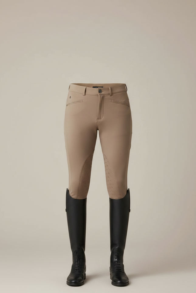 Pantalon Équitation Beige Homme Adhérent Silicone Ajusté - Polyester - vue 3