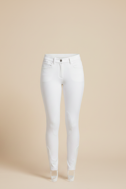 Pantalon Équitation Blanc Silicone Adhérent Femme Stretch - Polyester - vue 3