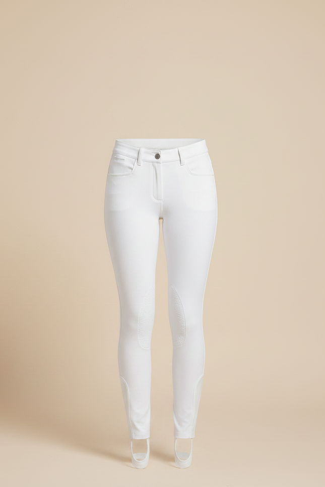 Pantalon Équitation Blanc Silicone Adhérent Femme Stretch - Polyester - vue 3