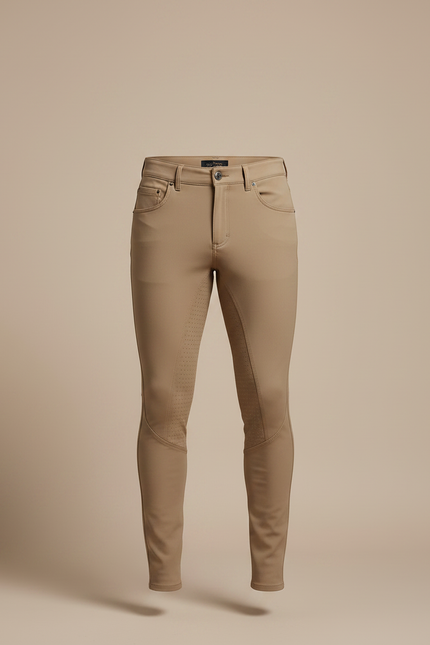 Pantalon Équitation Beige Homme Silicone Ajusté Moderne - Polyester - vue 3