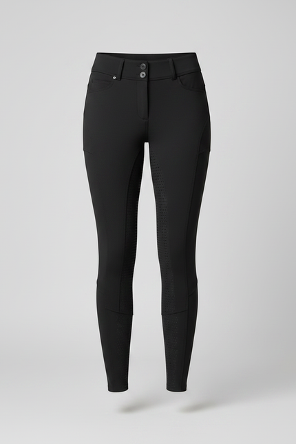 Pantalon Équitation Noir Femme Silicone Ajusté Élégant - Polyester - vue 3