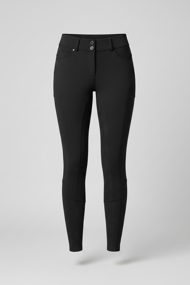 Pantalon Équitation Noir Femme Silicone Ajusté Élégant - Polyester - vue 3