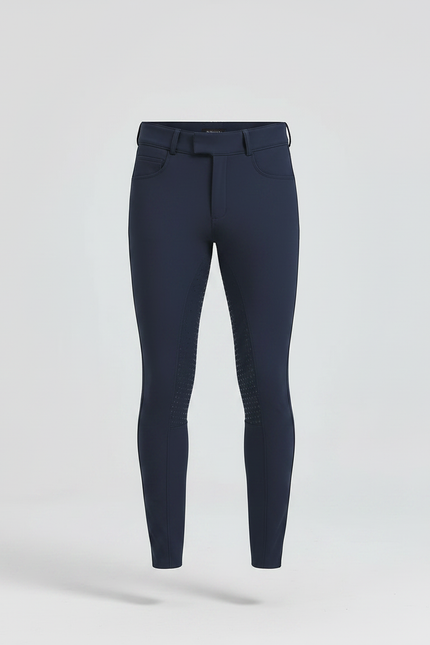 Pantalon Équitation Marine Homme Silicone Ajusté Respirant - Polyester - vue 3