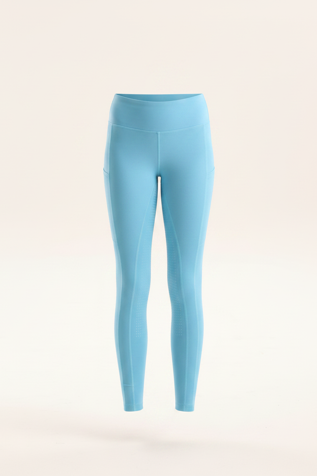 Pantalon Équitation Bleu Ciel Silicone Enfant Confortable - Polyester - vue 3