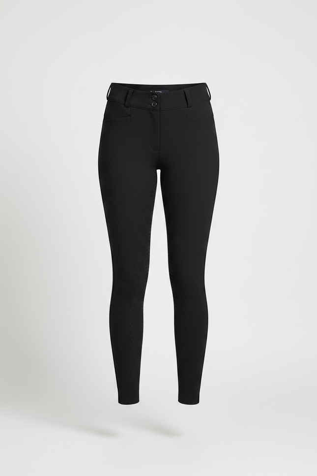 Pantalon Équitation Noir Silicone Ajusté Discret Femme - Polyester - vue 3