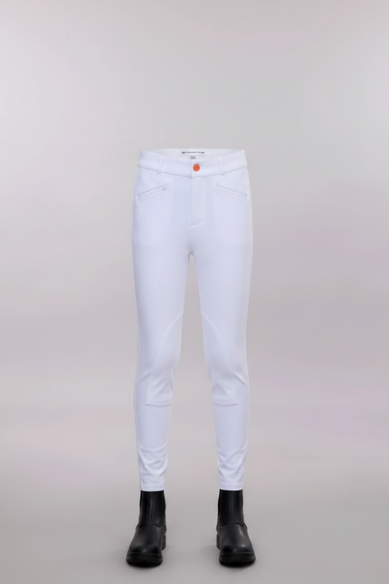Pantalon Équitation Blanc Enfant Ajusté Confortable - Polyester - vue 3