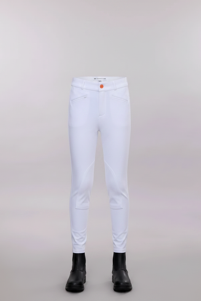 Pantalon Équitation Blanc Enfant Ajusté Confortable - Polyester - vue 3
