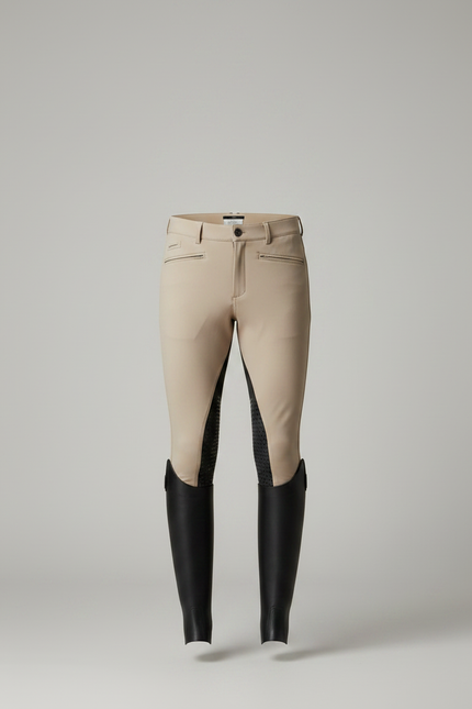 Pantalon Équitation Beige Homme Adhérent Stretch Élégant - Polyester - vue 3