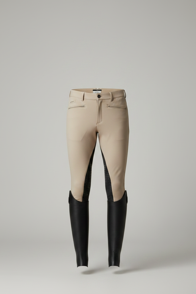 Pantalon Équitation Beige Homme Adhérent Stretch Élégant - Polyester - vue 3
