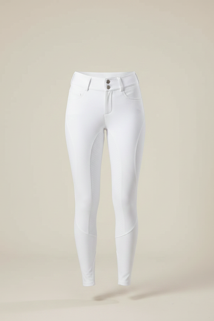 Pantalon Équitation Blanc Femme Silicone Taille Haute - Polyester - vue 3