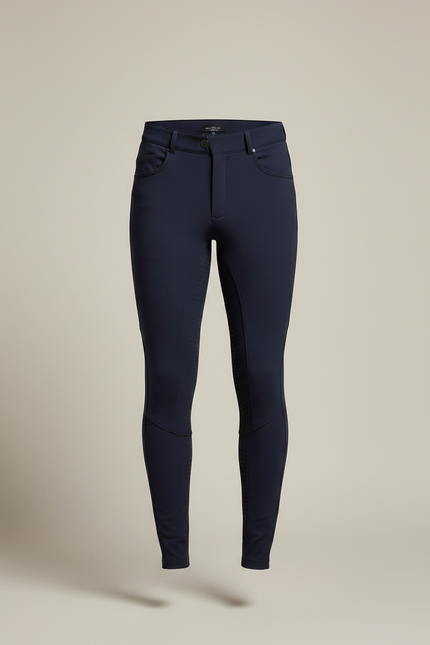 Pantalon Équitation Marine Homme Silicone Ajusté Stretch - Polyester - vue 3