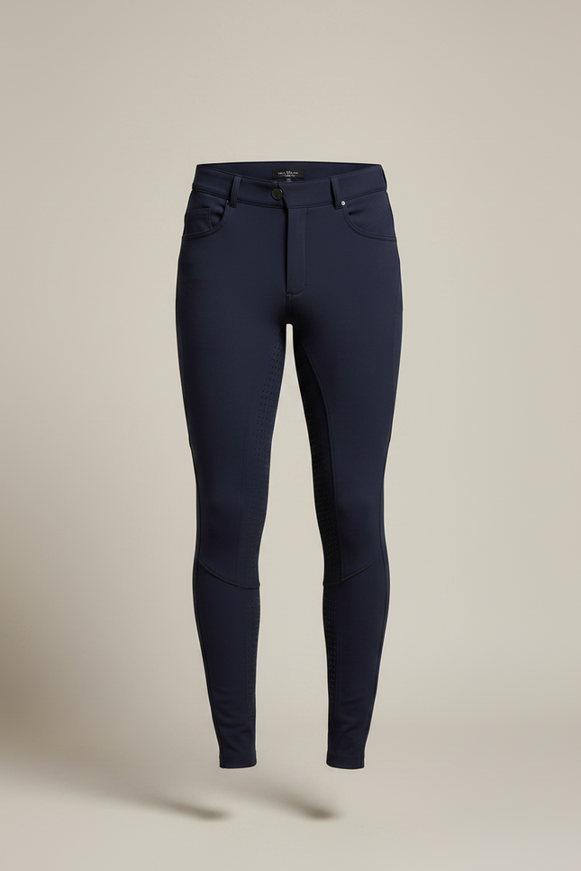 Pantalon Équitation Marine Homme Silicone Ajusté Stretch - Polyester - vue 3