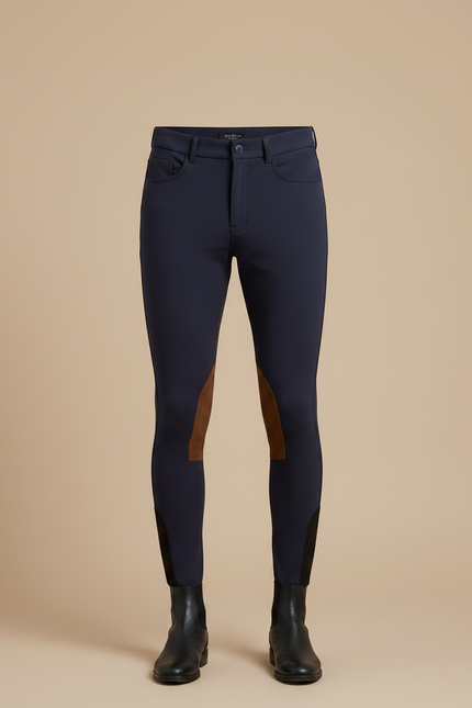 Pantalon Équitation Marine Adhérent Daim Homme Respirant - Polyester - vue 3