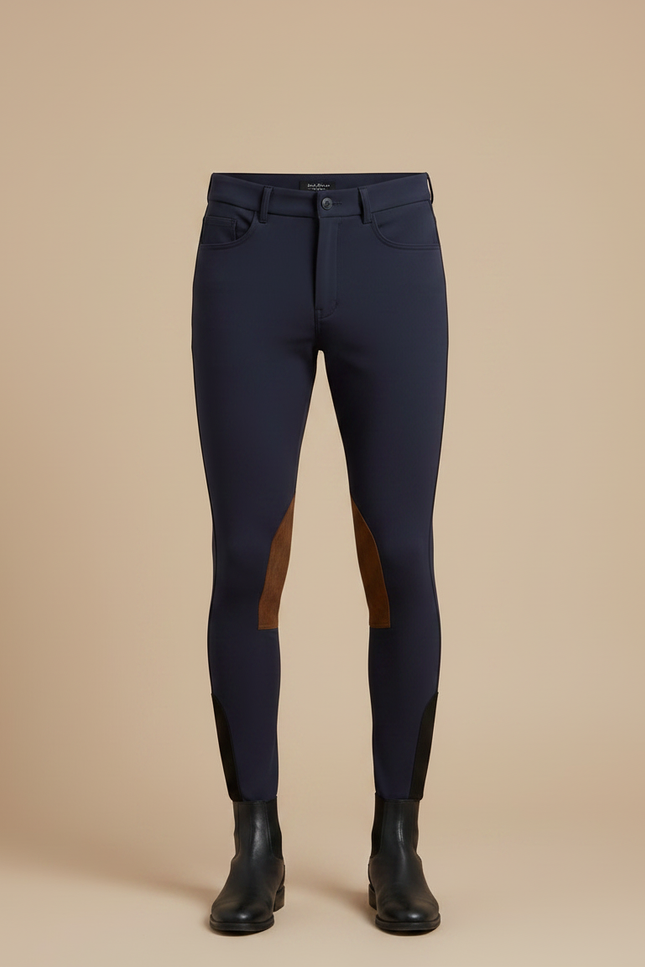 Pantalon Équitation Marine Adhérent Daim Homme Respirant - Polyester - vue 3