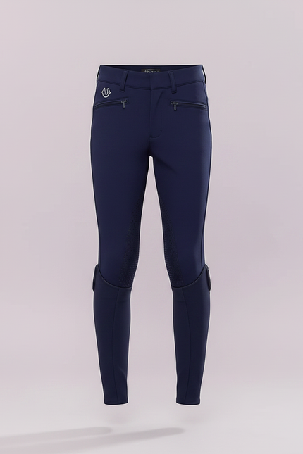 Pantalon Équitation Marine Enfant Silicone Respirant Confortable - Polyester - vue 3