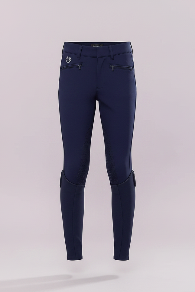 Pantalon Équitation Marine Enfant Silicone Respirant Confortable - Polyester - vue 3