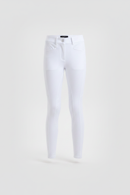 Pantalon Equitation Ete Fille - Blanc Polyester - vue 3