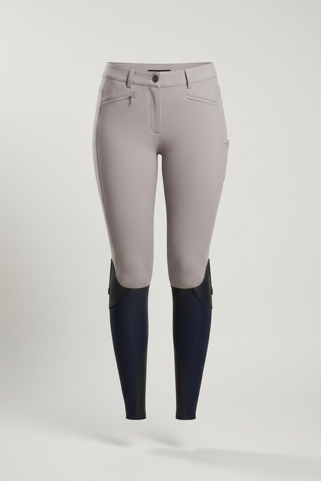 Pantalon Équitation Gris Femme Ajusté Léger Décontracté - Polyester - vue 3