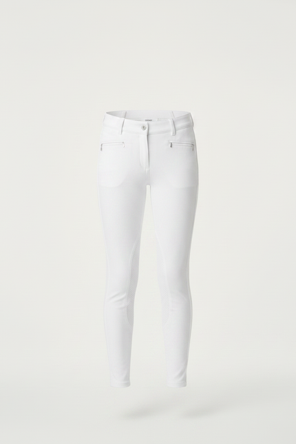 Pantalon Équitation Blanc Enfant Silicone Adhérent Ajusté - Polyester - vue 3