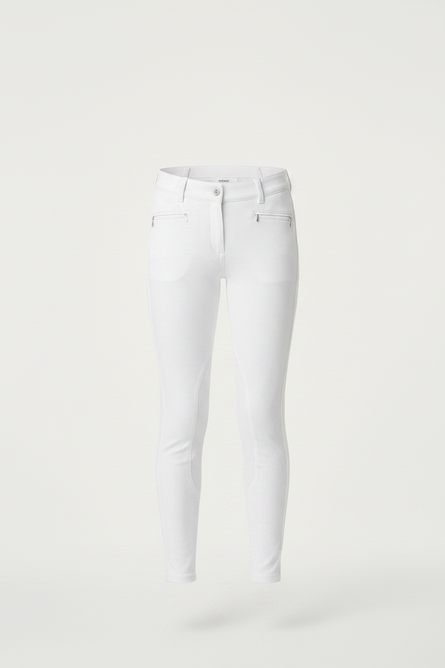 Pantalon Équitation Blanc Enfant Silicone Adhérent Ajusté - Polyester - vue 3