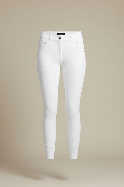 Pantalon Équitation Blanc Ajusté Silicone Femme Élégant - Polyester - vue 3