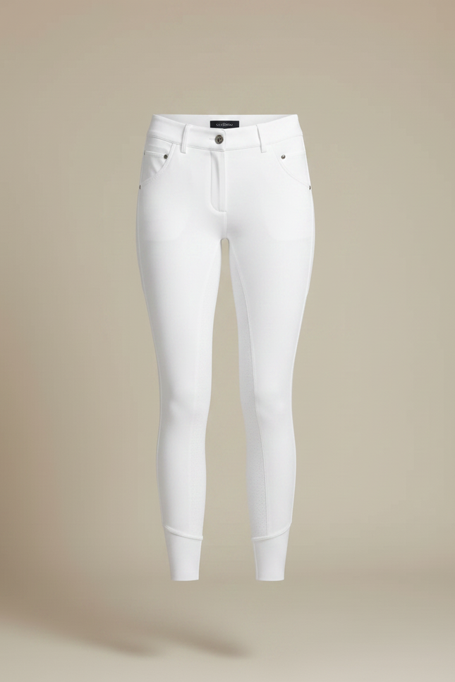 Pantalon Équitation Blanc Ajusté Silicone Femme Élégant - Polyester - vue 3