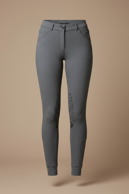 Pantalon Équitation Gris Ajusté Silicone Femme Élégant - Polyester - vue 3