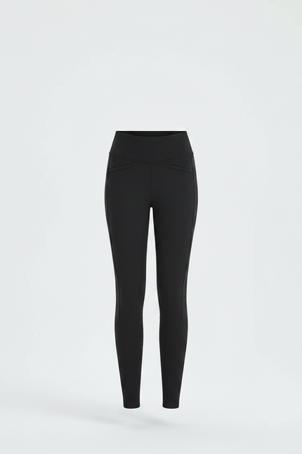 Pantalon Équitation Noir Enfant Silicone Confortable - Polyester - vue 3