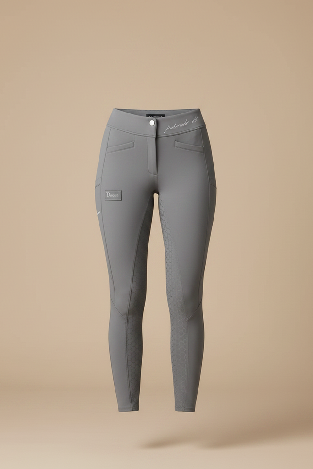 Pantalon Équitation Gris Femme Adhérent Silicone Confortable - Polyester - vue 3