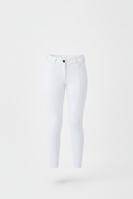 Pantalon Équitation Blanc Enfant Ajusté Stretch Confortable - Polyester - vue 3