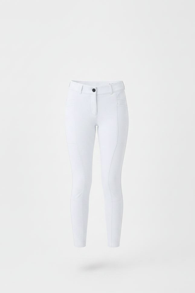 Pantalon Équitation Blanc Enfant Ajusté Stretch Confortable - Polyester - vue 3