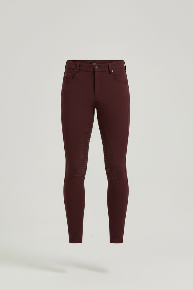 Pantalon Équitation Bordeaux Homme Silicone Ajusté Stretch - Polyester - vue 3