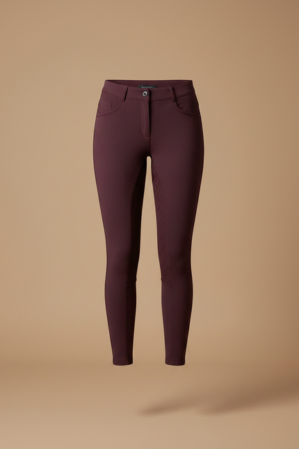 Pantalon Équitation Bordeaux Femme Ajusté Confortable Silicone - Polyester - vue 3