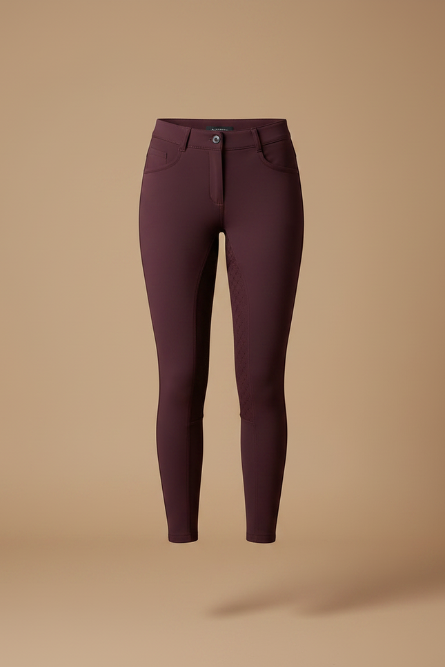 Pantalon Équitation Bordeaux Femme Ajusté Confortable Silicone - Polyester - vue 3
