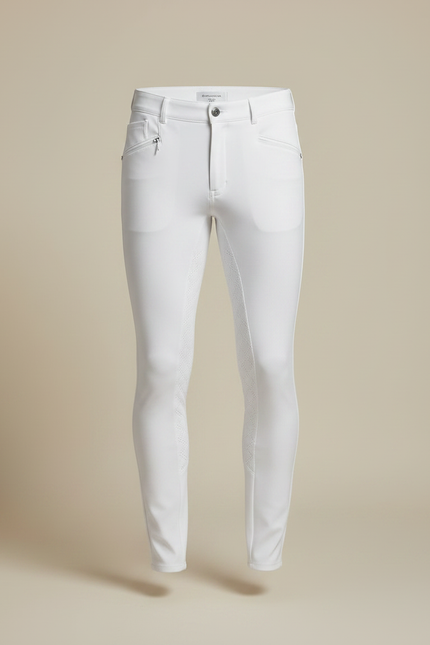 Pantalon Équitation Blanc Silicone Ajusté Homme Élastique - Polyester - vue 3