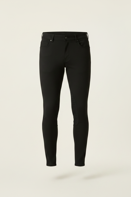 Pantalon Équitation Noir Homme Adhérent Respirant Ajusté - Polyester - vue 3