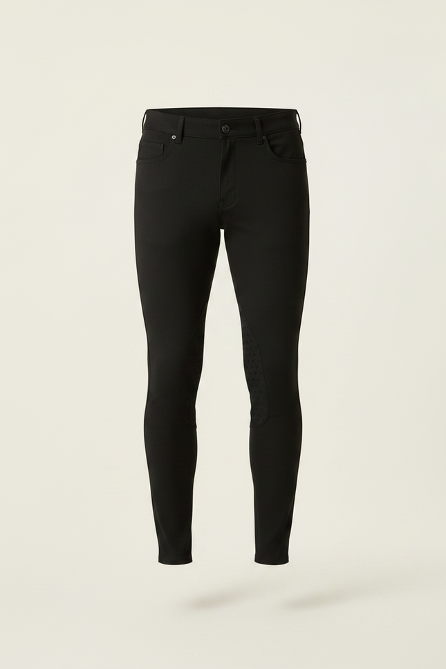 Pantalon Équitation Noir Homme Adhérent Respirant Ajusté - Polyester - vue 3