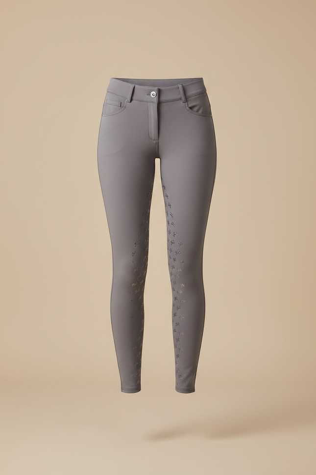 Pantalon Équitation Femme Gris Slim - Polyester - vue 3