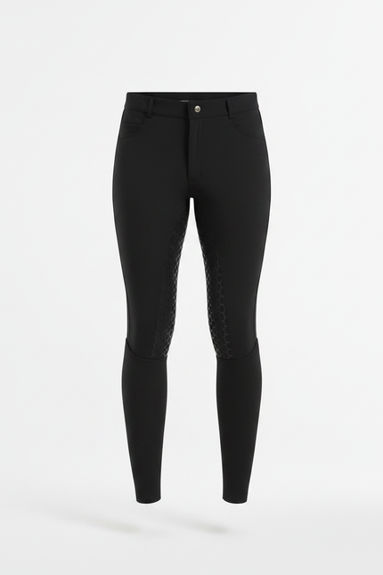 Pantalon Équitation Noir Silicone Homme Stretch Ajusté - Polyester - vue 3