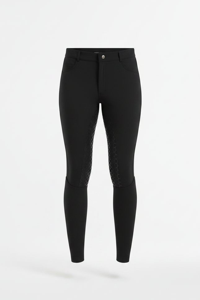 Pantalon Équitation Noir Silicone Homme Stretch Ajusté - Polyester - vue 3
