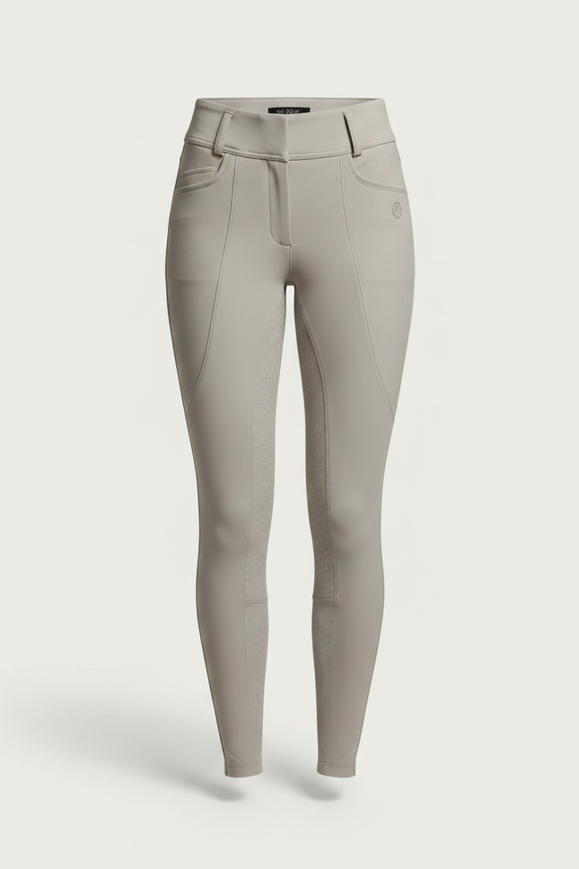 Pantalon Équitation Gris Femme Ajusté Silicone Poches - Polyester - vue 3