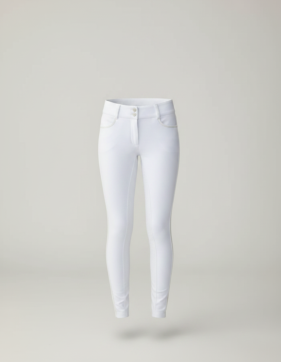 Pantalon Équitation Blanc Enfant Silicone Ajouré Ajusté - Polyester - vue 2