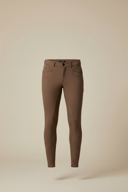 Pantalon Équitation Marron Silicone Stretch Homme - Polyester - vue 3